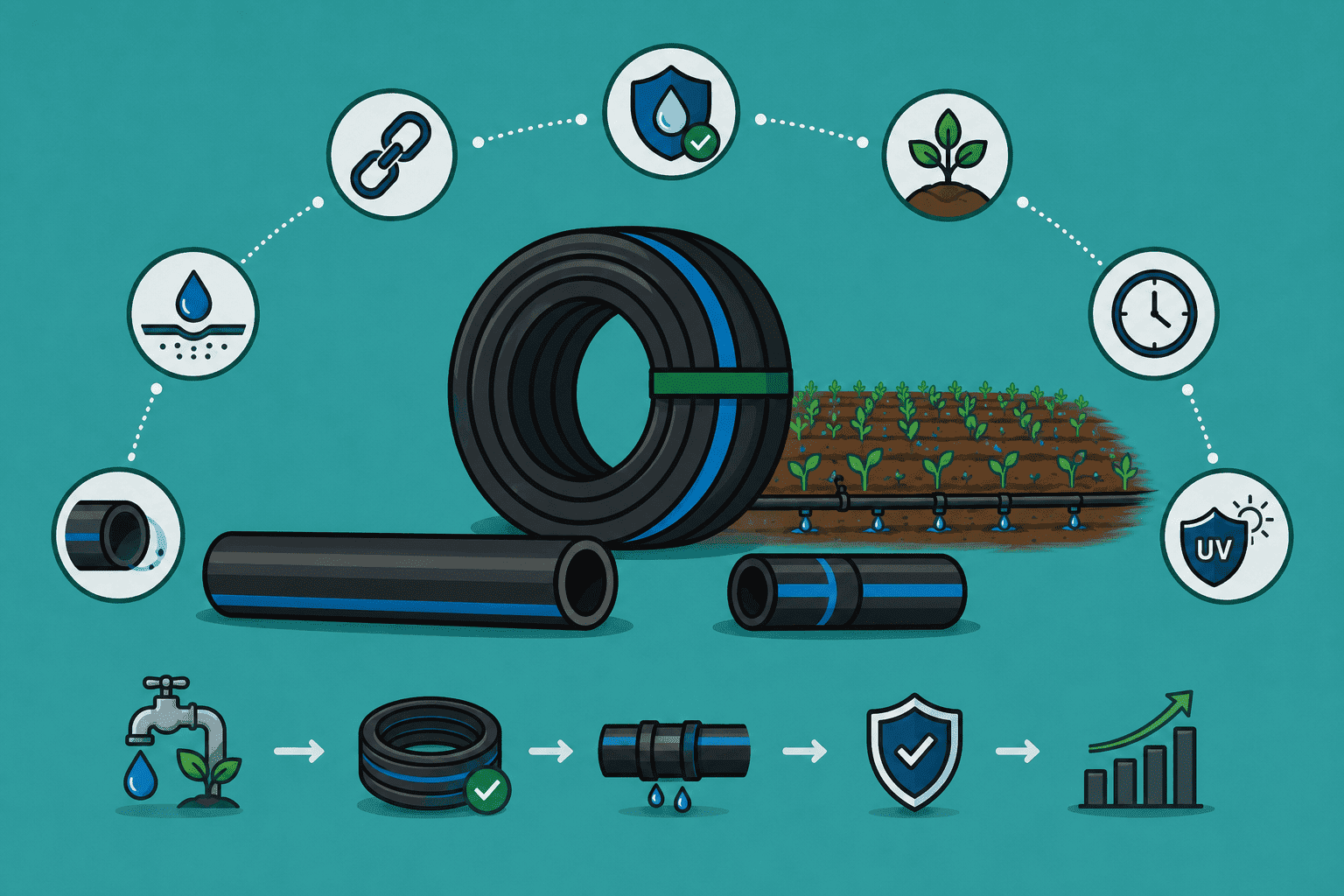 أنواع مواسير شبكات الري ومميزات مواسير HDPE