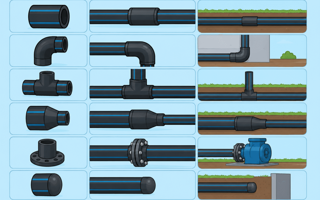دليل أنواع وصلات HDPE واستخدامات كل وصلة